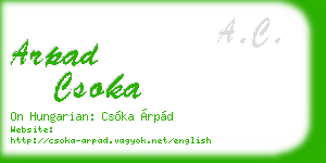 arpad csoka business card