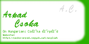 arpad csoka business card